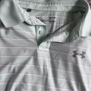 Under Armour Men's Light Green Striped Polo